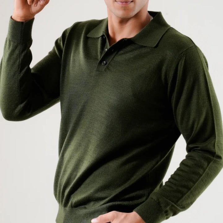 Autumn Pullover Shirt - Full Sleeves - Olive