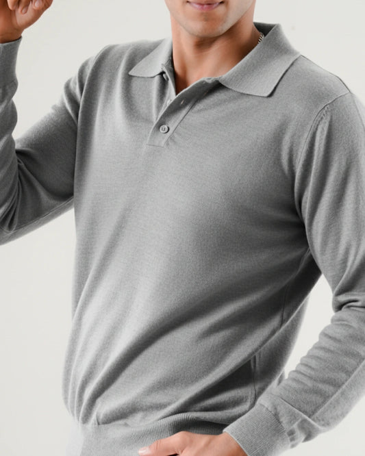 Autumn Pullover Shirt - Full Sleeves - Grey