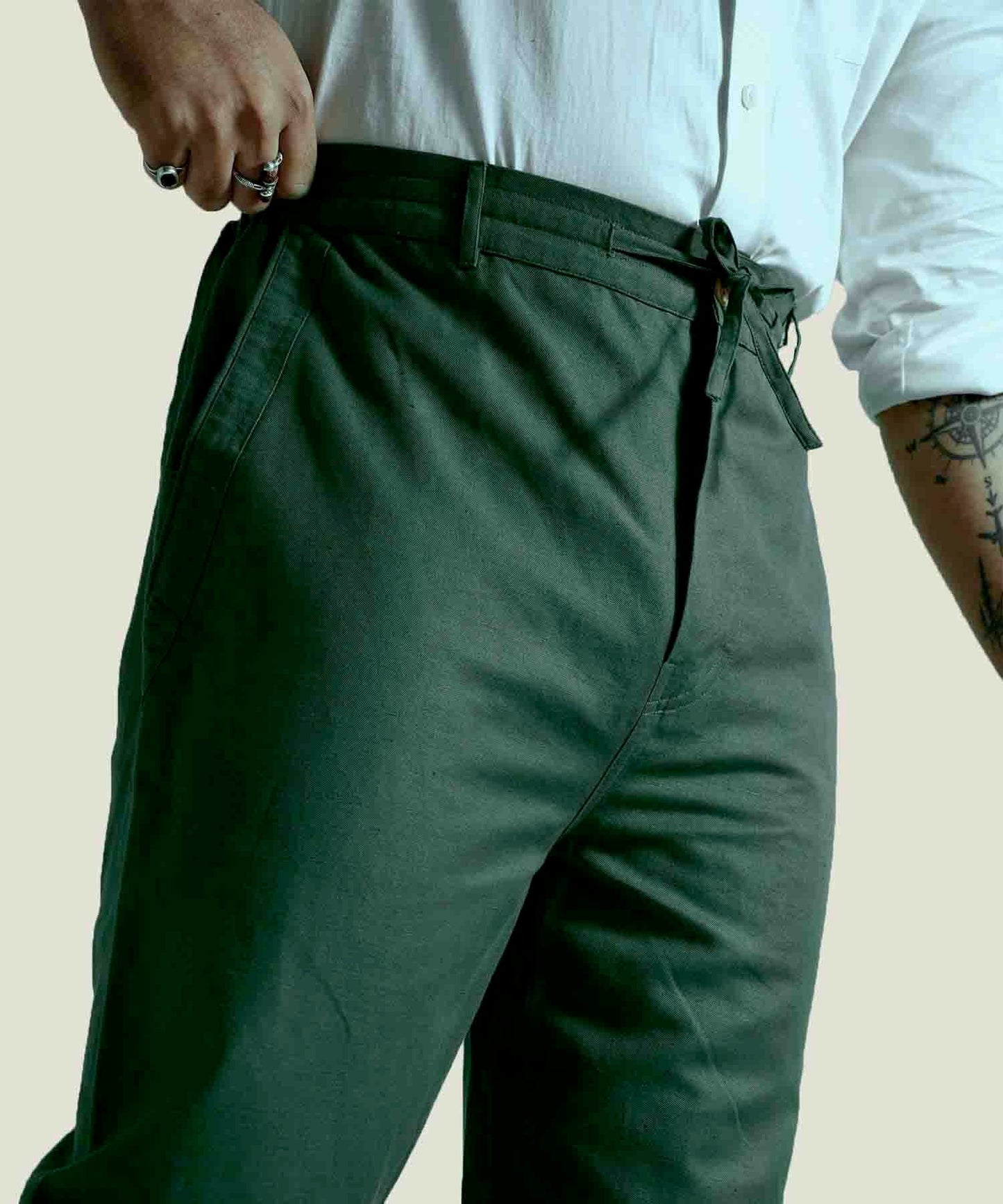 Men's pants Green XS|Custom Made Pants - Online in India | Bow & Square
