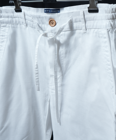 Ivory Cotton Linen Shorts