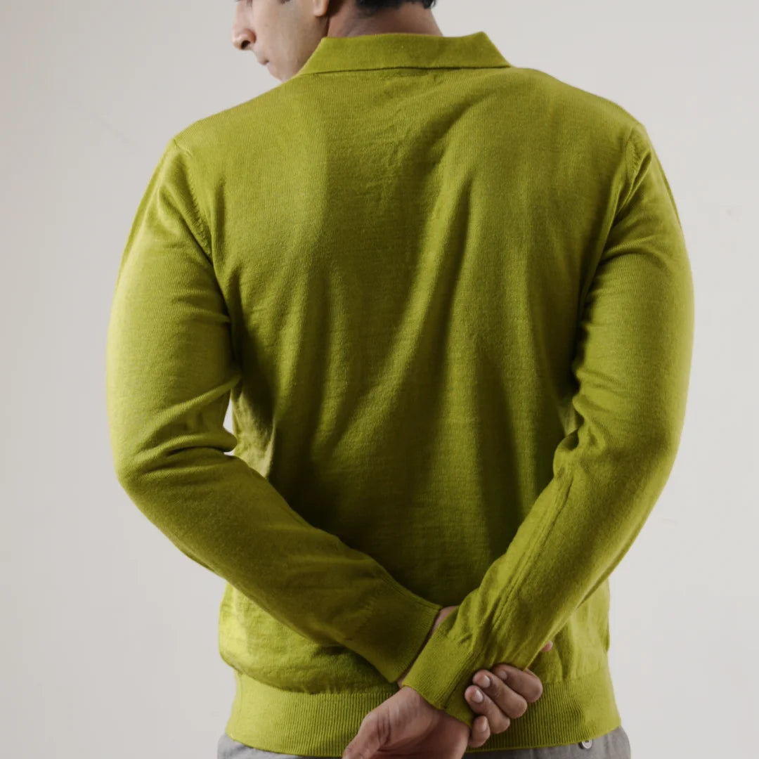 Autumn Pullover Shirt - Full Sleeves - Sage Green