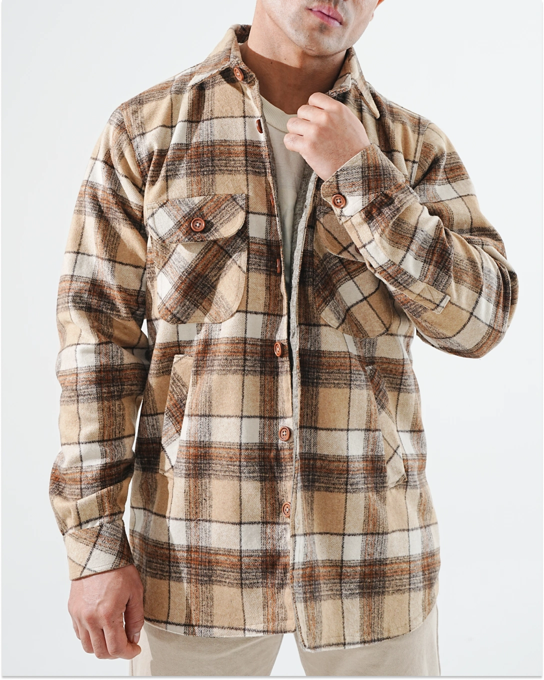 Shirt X Jacket- Light Brown