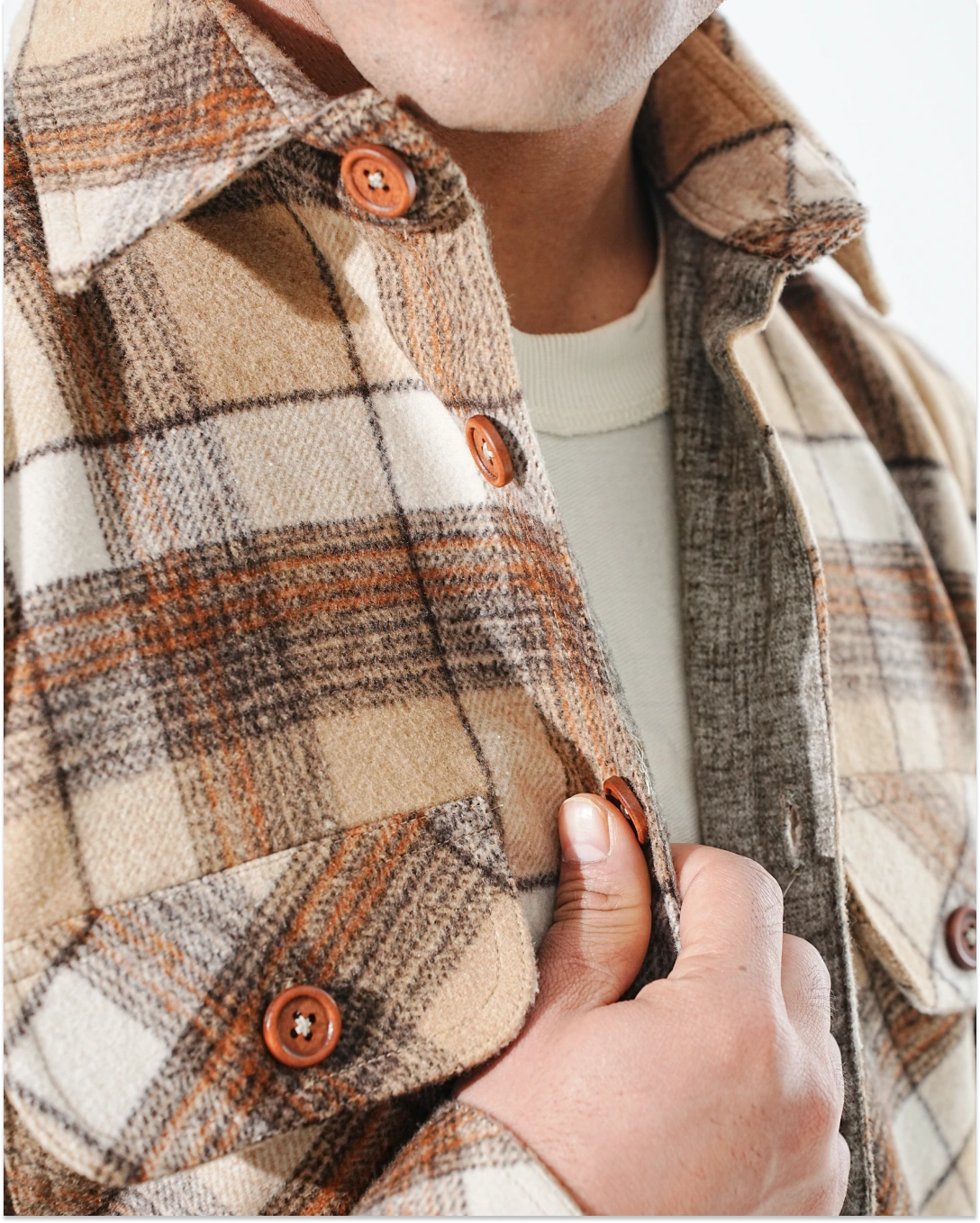 Shirt X Jacket- Light Brown