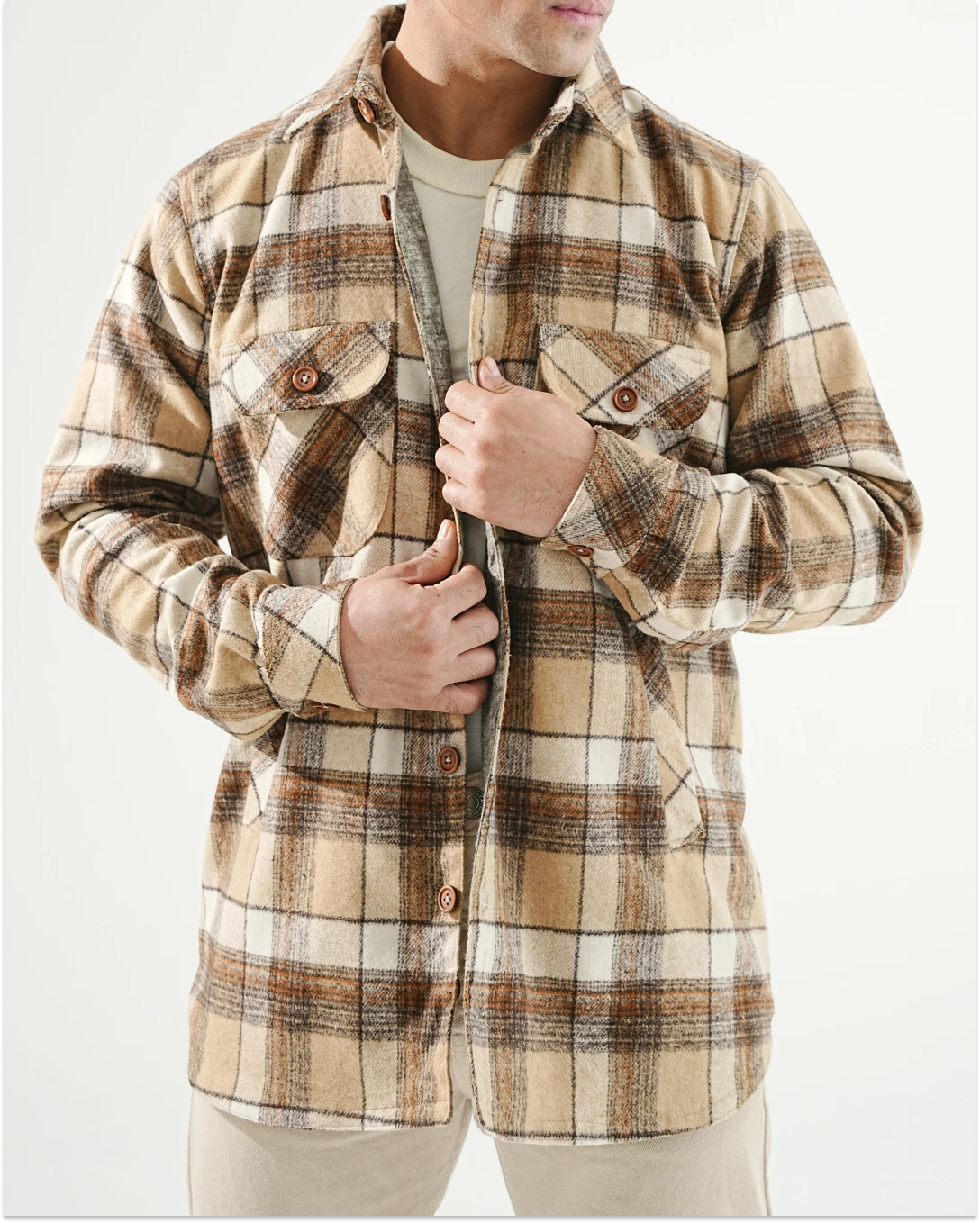 Shirt X Jacket- Light Brown
