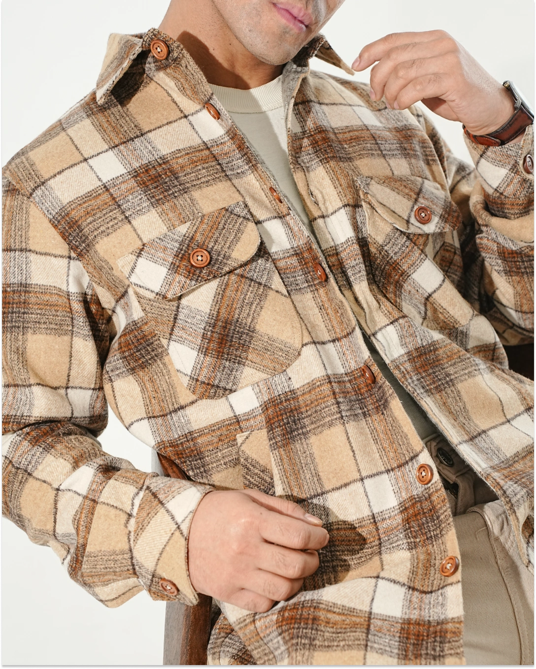 Shirt X Jacket- Light Brown