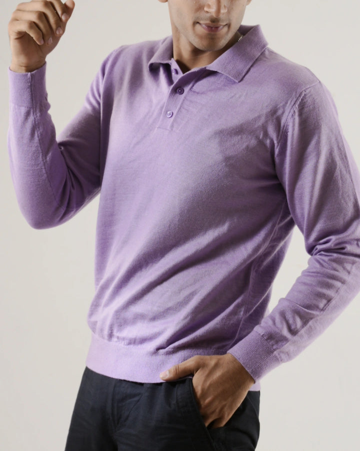 Autumn Pullover Shirt - Full Sleeves - Light Purple