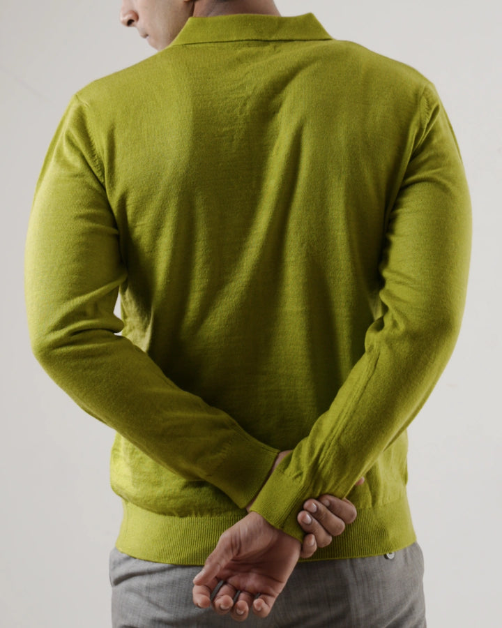 Autumn Pullover Shirt - Full Sleeves - Sage Green