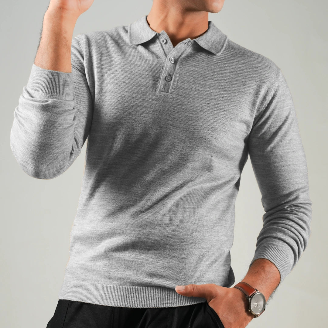 Autumn Pullover Shirt - Full Sleeves - Grey
