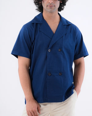Navy - Summerweave Shirt - Navy Blue