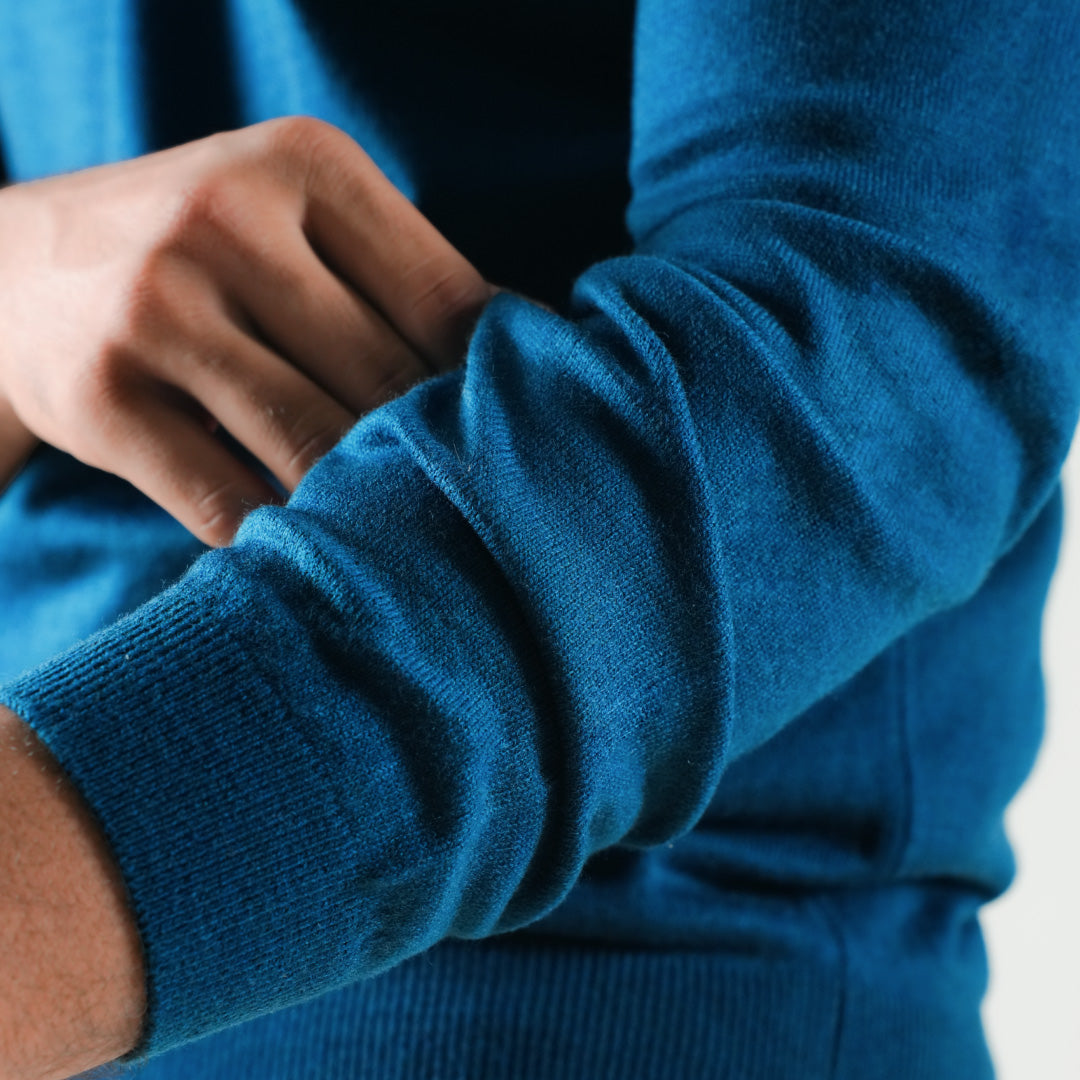 Winter Polo Sweater-Full Sleeves - Blue