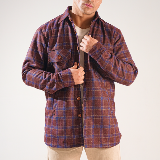 Shirt X Jacket-  Brown Check