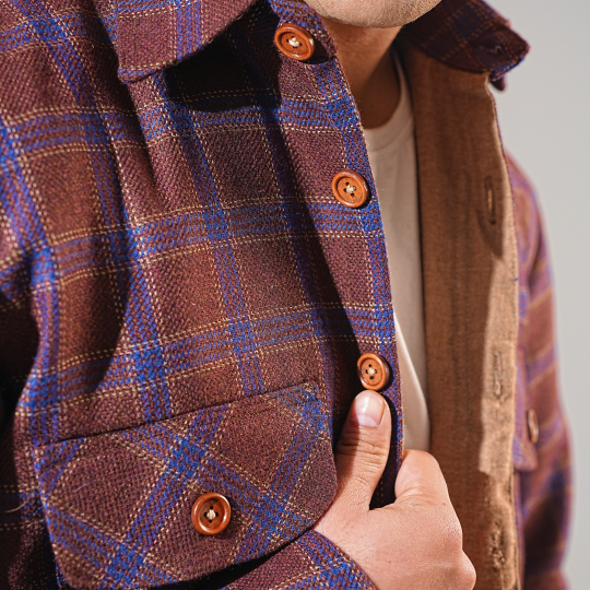 Shirt X Jacket-  Brown Check