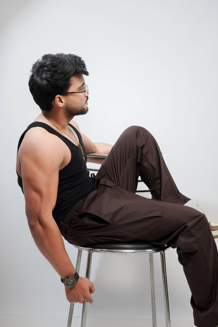 CHINOS X PYJAMAS -Brown 100% Cotton