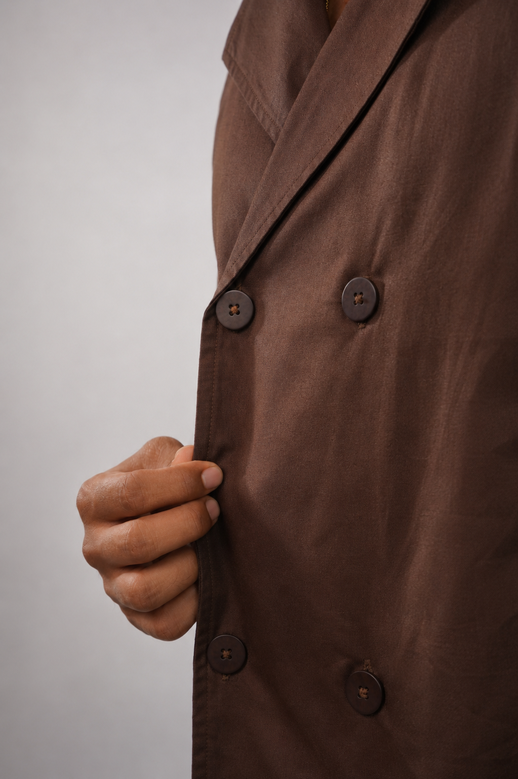 Brown Cotton Linen Coord Set