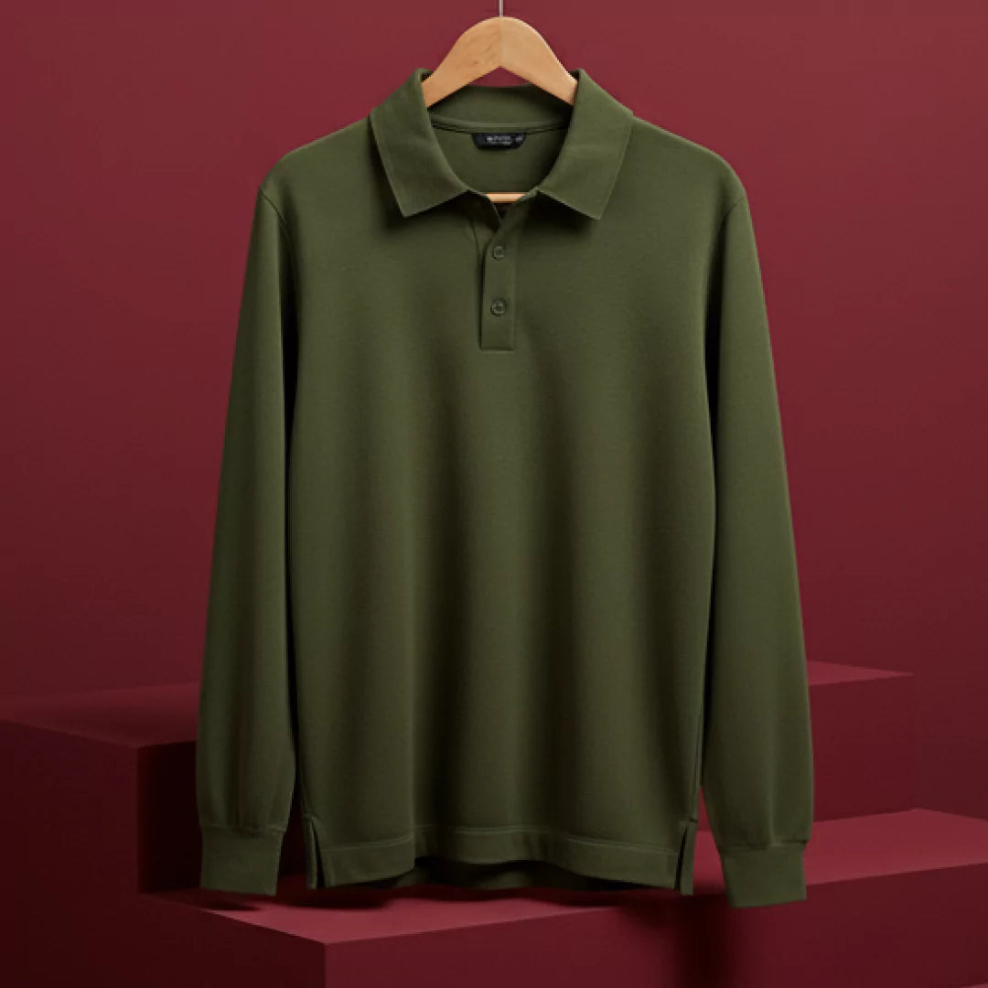 Autumn Pullover Shirt - Full Sleeves - Olive