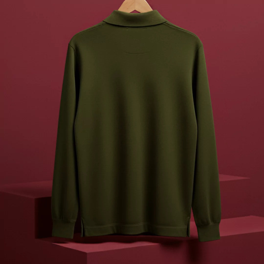 Autumn Pullover Shirt - Full Sleeves - Olive