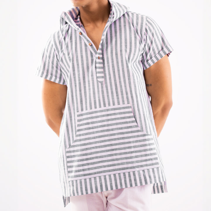 Summer Popover Hoodie - Greyish Blue
