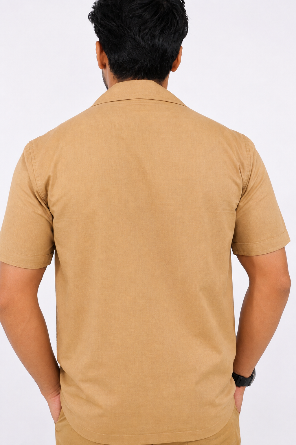 Khaki Cotton Linen Coord Set