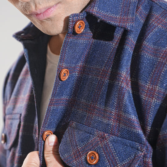 Shirt X Jacket- Purple Check