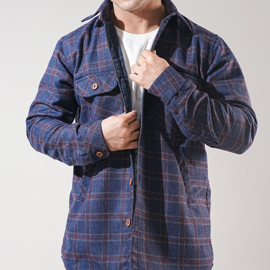 Shirt X Jacket- Purple Check