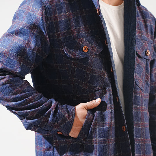 Shirt X Jacket- Purple Check