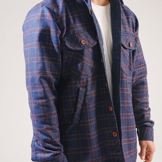 Shirt X Jacket- Purple Check