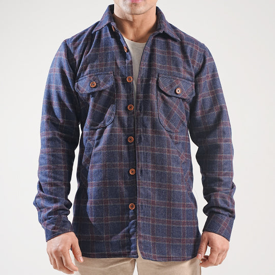 Shirt X Jacket- Purple Check