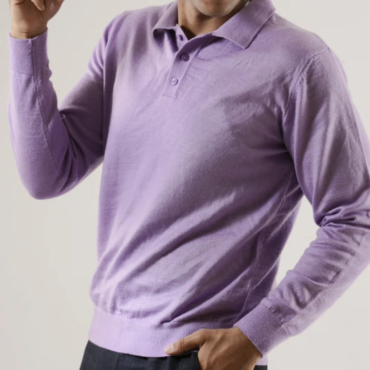Autumn Pullover Shirt - Full Sleeves - Light Purple