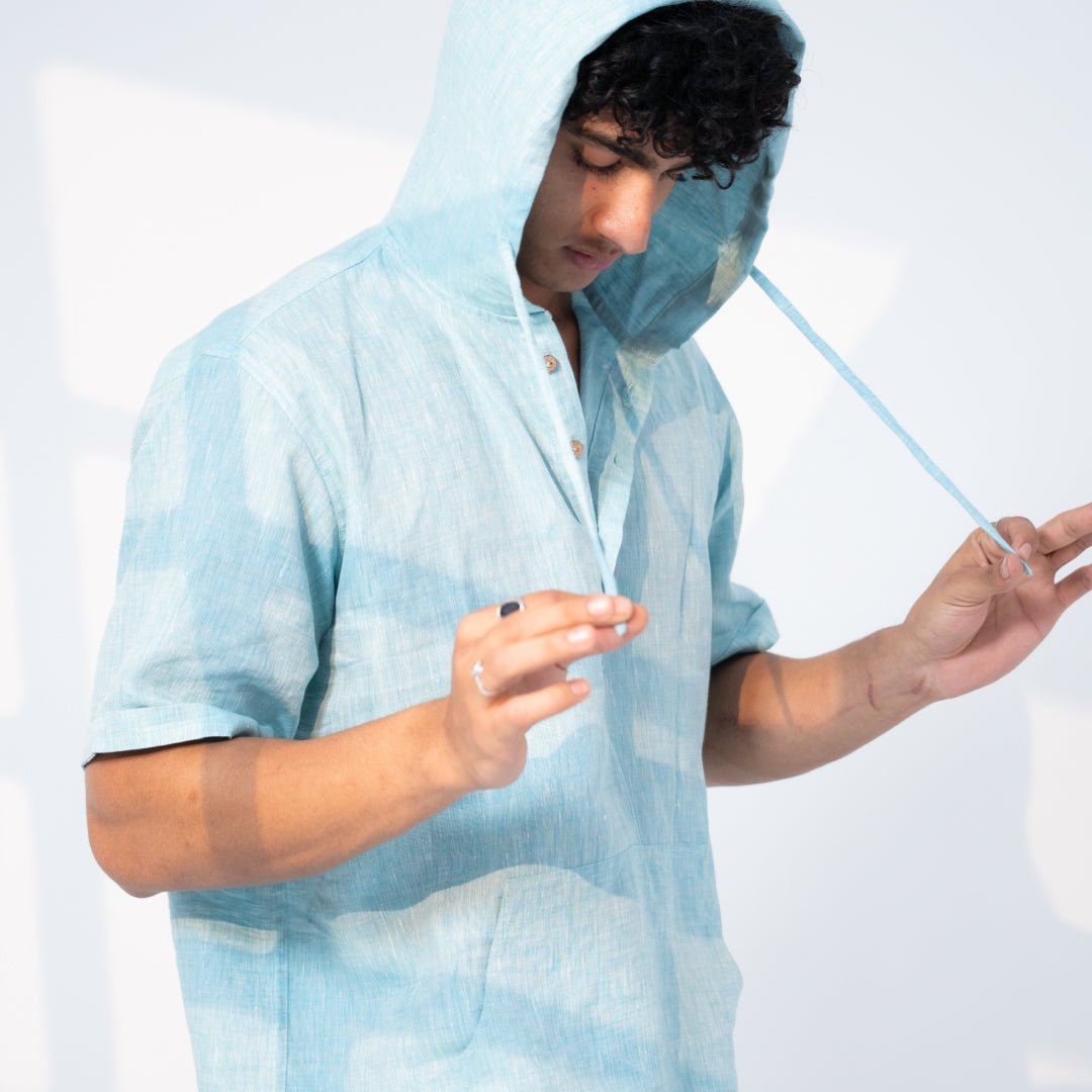 Summer Popover Hoodie - Powder Blue