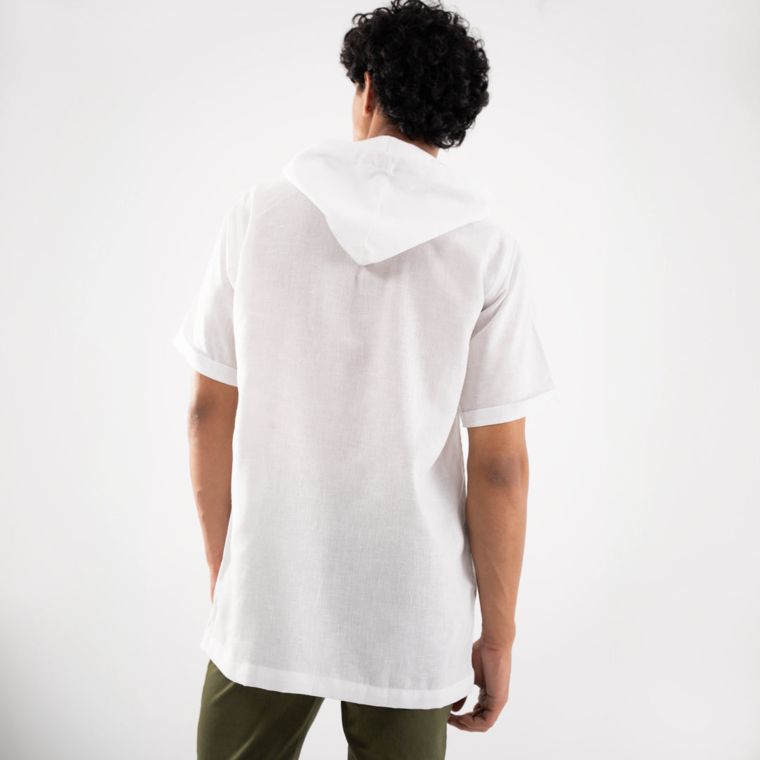 Summer Popover Hoodie - White