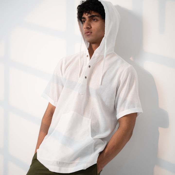 Summer Popover Hoodie - White