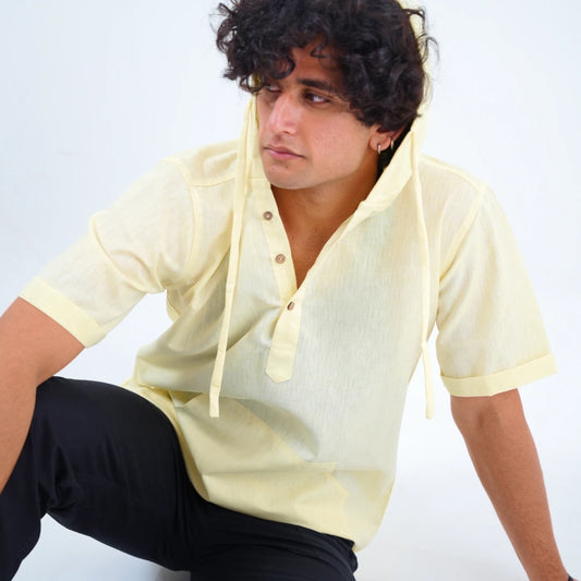 Summer Popover Hoodie - Lime Yellow