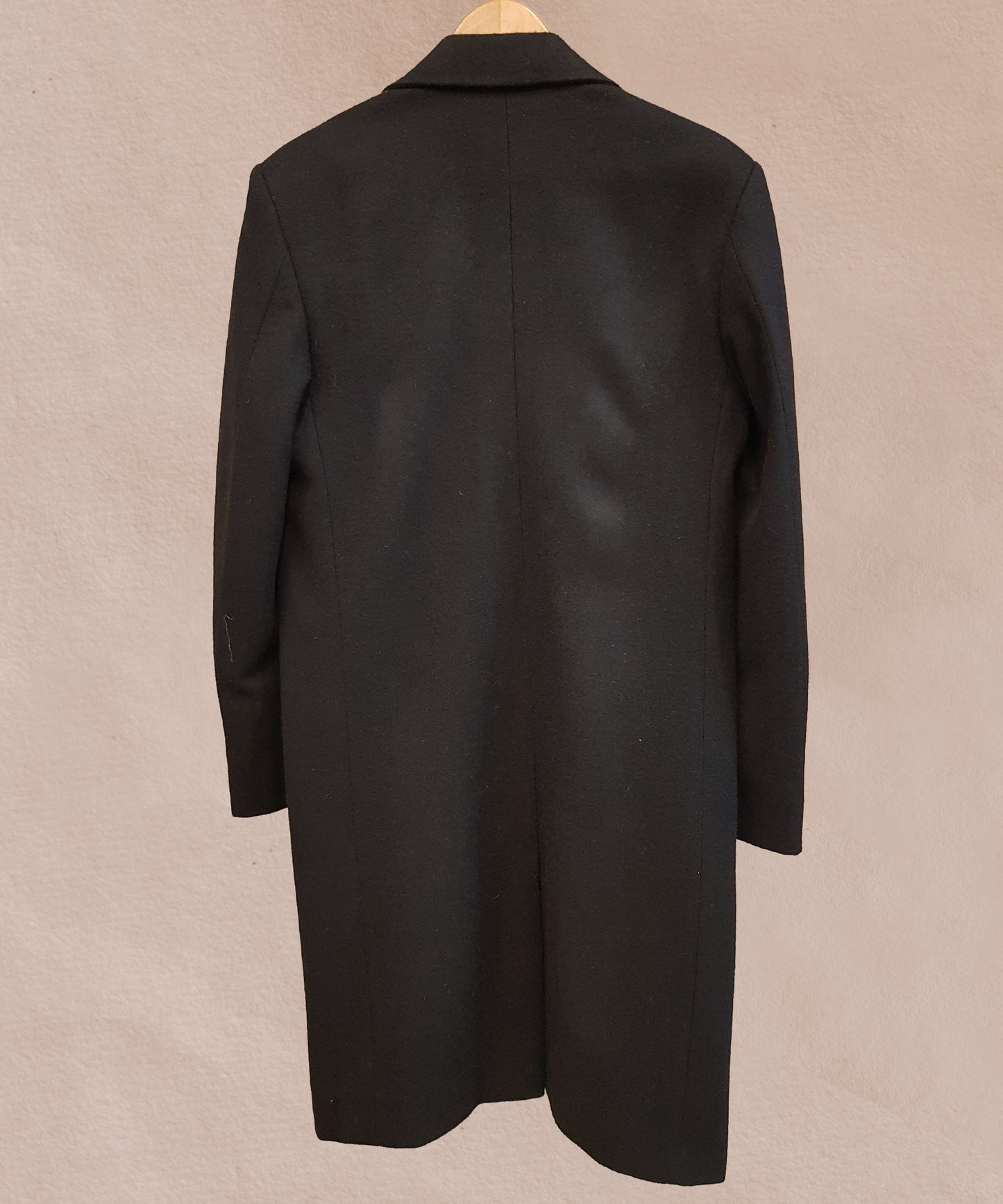 Midnight Black Balmacaan Coat