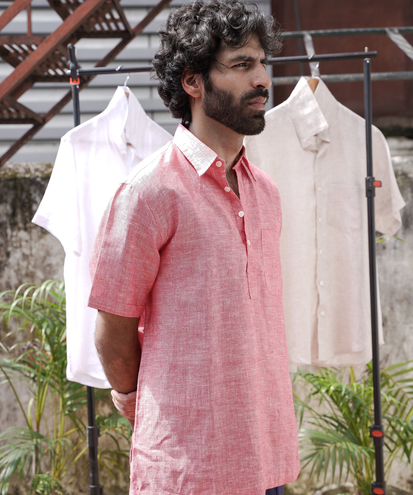 Hibiscus Red Popover Shirt