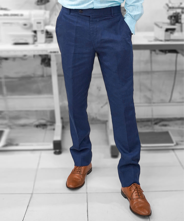 French Navy Linen Pant