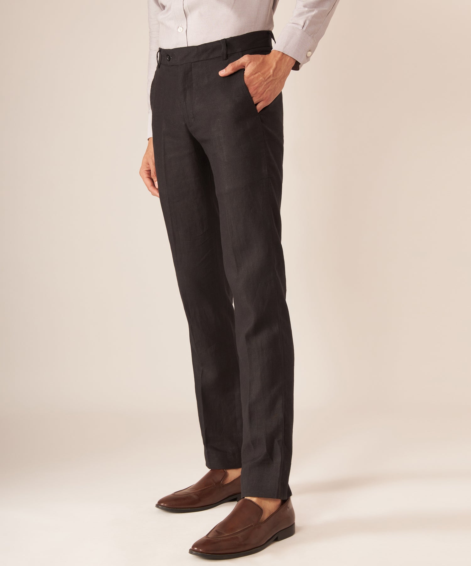 Buy Van Heusen Men Custom Fit Formal Trousers - Trousers for Men 21334628 |  Myntra
