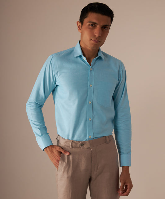 Aqua Oxford Shirt