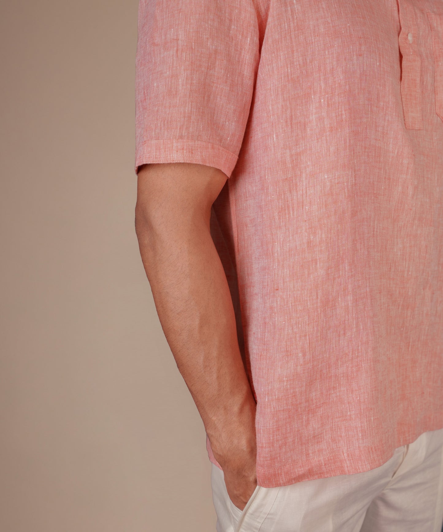 Coral Pink Popover Shirt