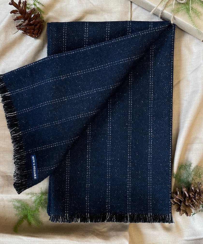 Space Blue Tweed Scarf