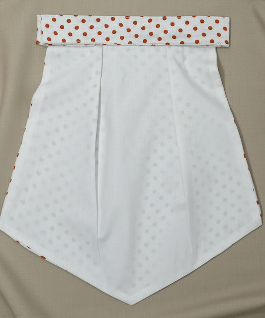 Town Hall Polka Dot White Cravat