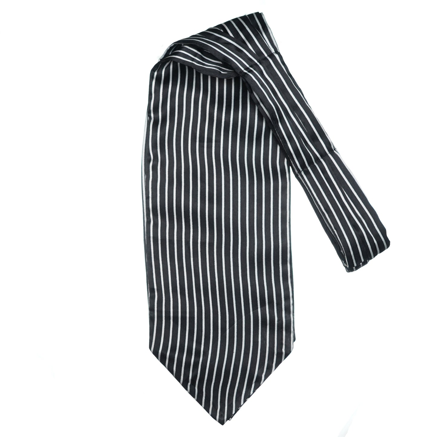 Monochrome Striped Black Cravat