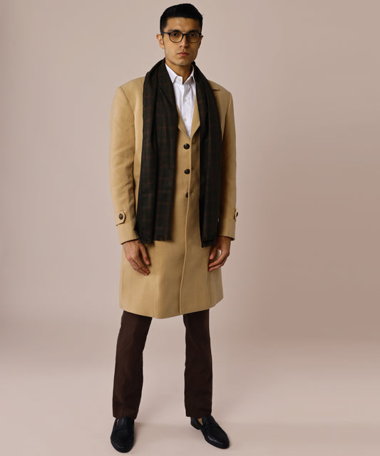 Camel Balmacaan Coat