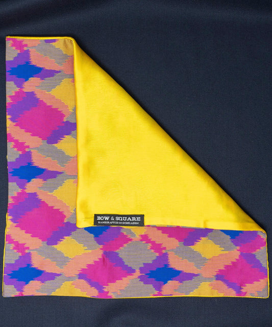 Sun & Sand Geometric Yellow Pocket Square