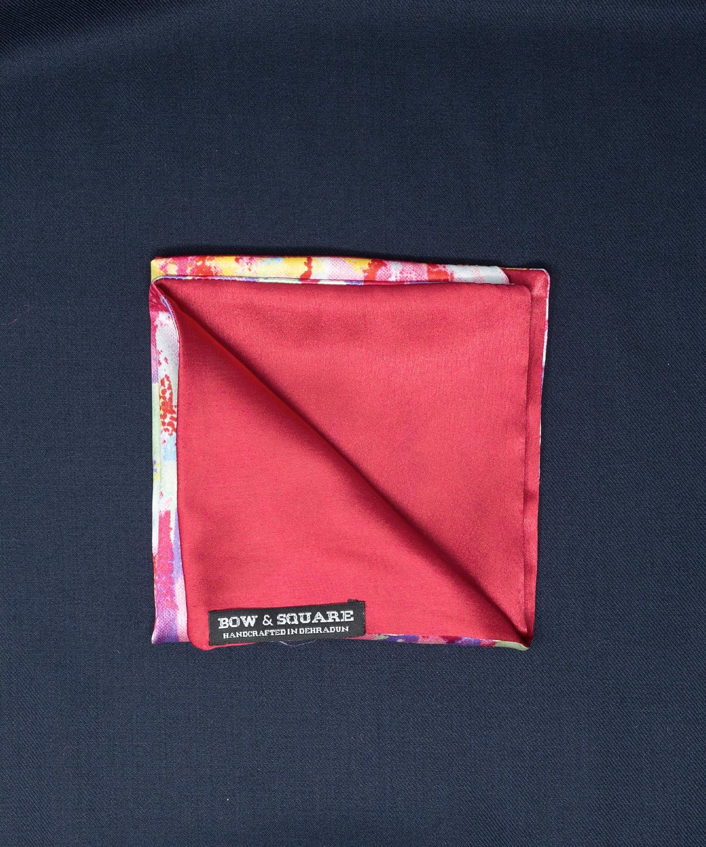 After 8 Abstract Red Pocket Square