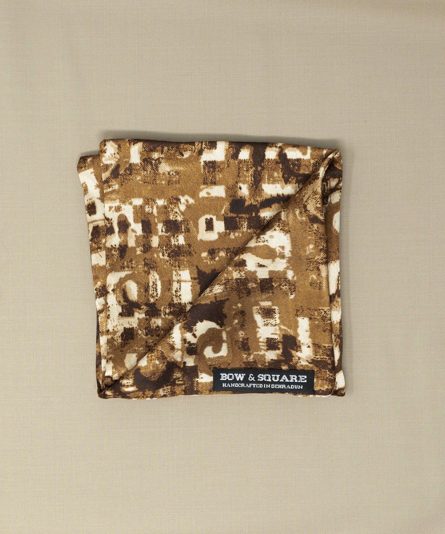 Old School Abstract Brown Pocket Square