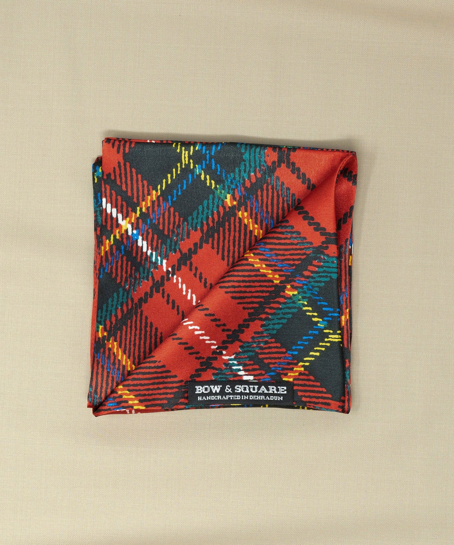After 8 Geometric Red Pocket Square