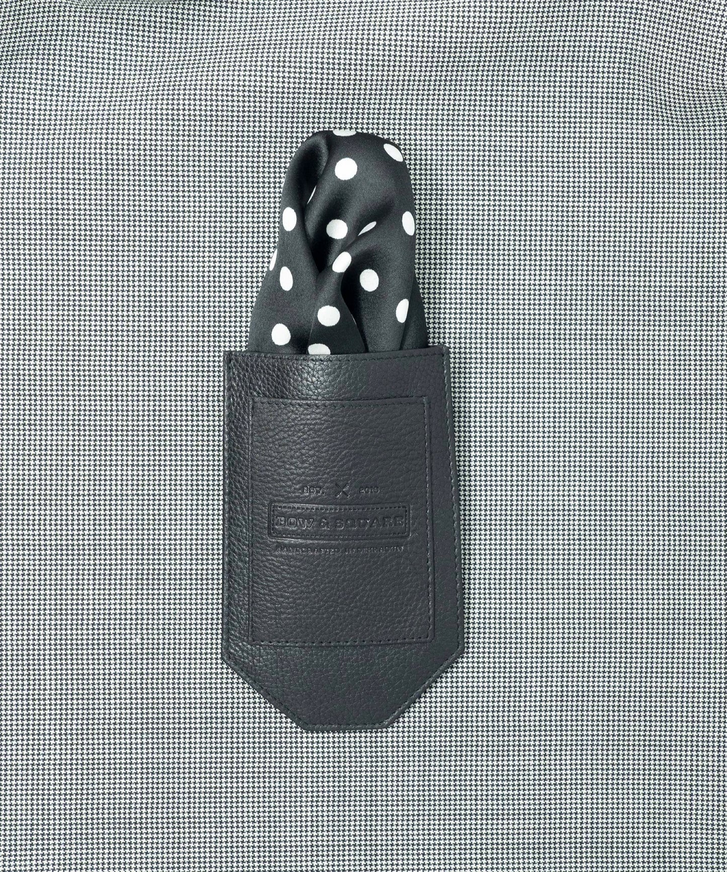 Monochrome  Polka Dot Black Pocket Square