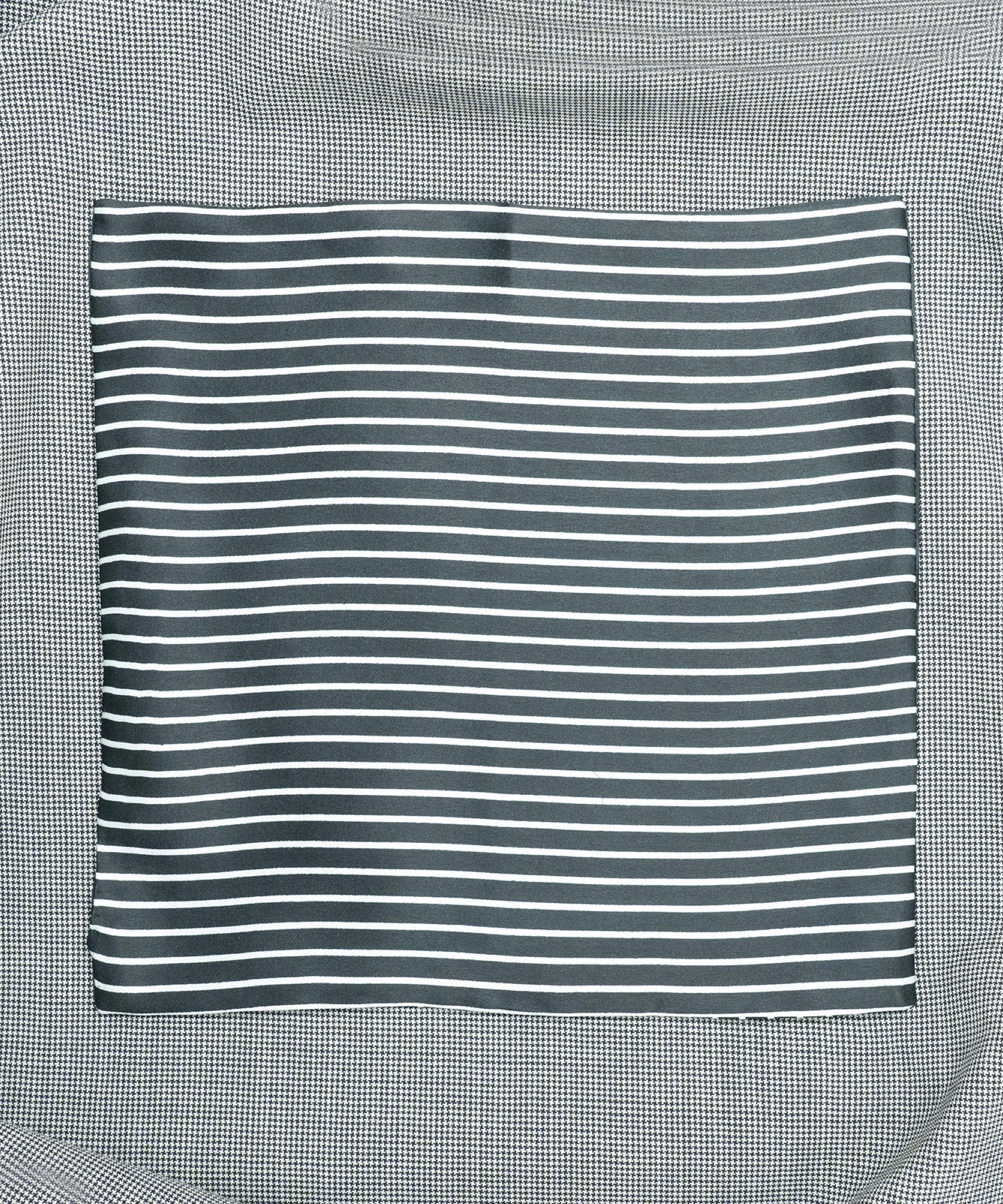 Monochrome Striped Black Pocket Square