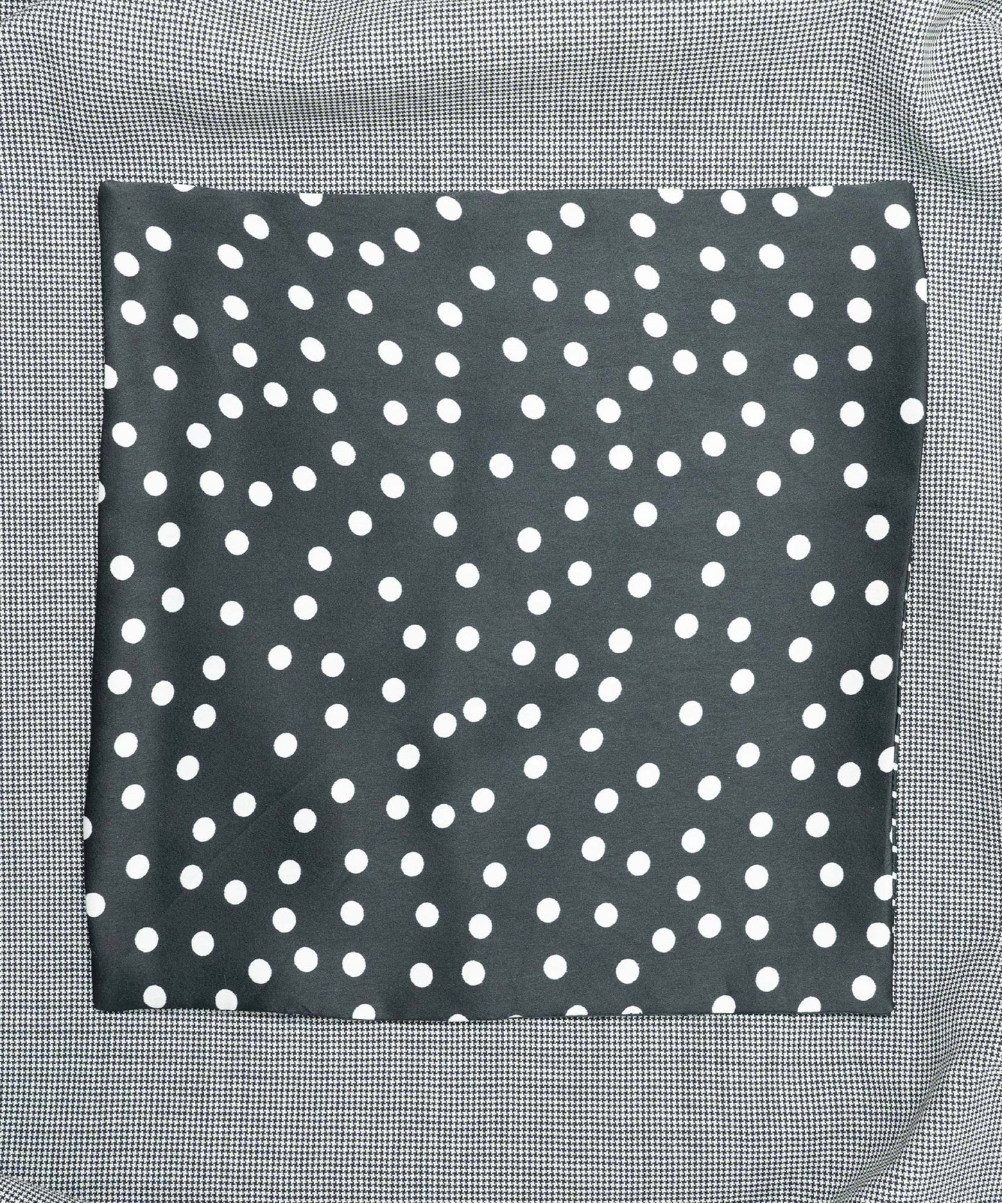 Monochrome  Polka Dot Black Pocket Square