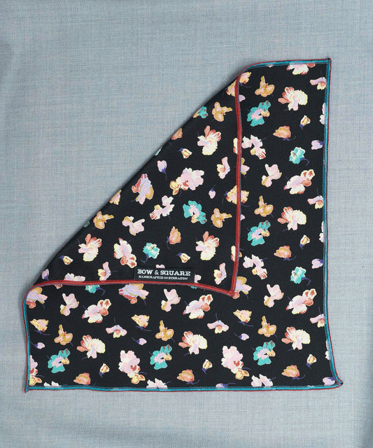 Monochrome Multicolored Pocket Square